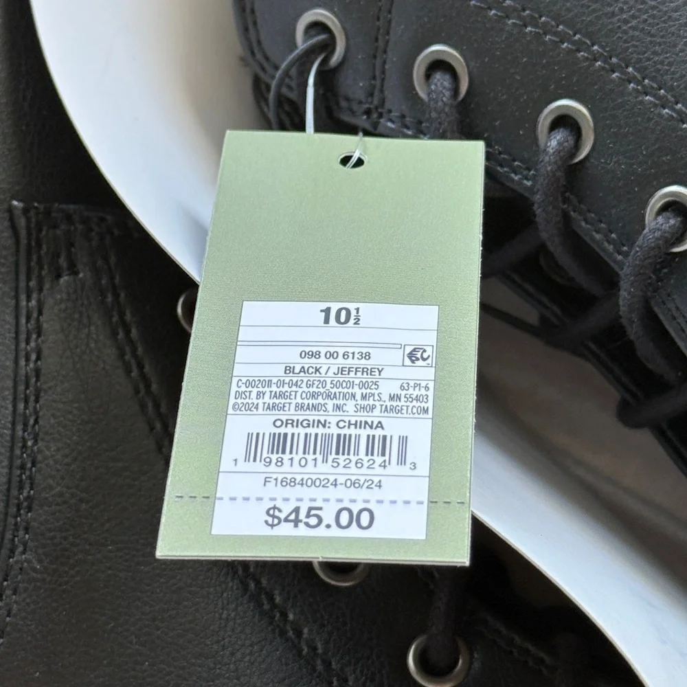 Men's Goodfellow & Co Shoes Jeffrey Lug Combat Boots Black‎ 11